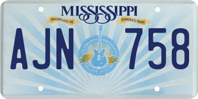 MS license plate AJN758