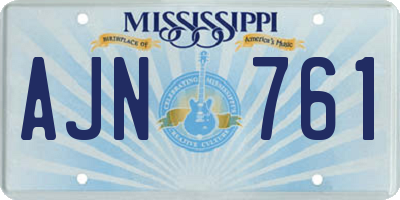 MS license plate AJN761