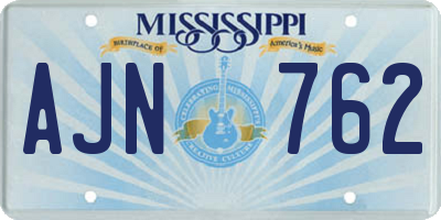MS license plate AJN762