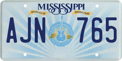 MS license plate AJN765