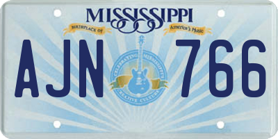 MS license plate AJN766