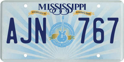 MS license plate AJN767