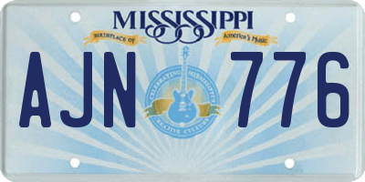 MS license plate AJN776