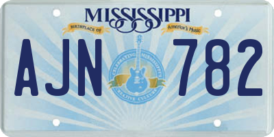 MS license plate AJN782