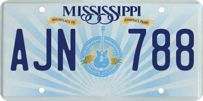 MS license plate AJN788