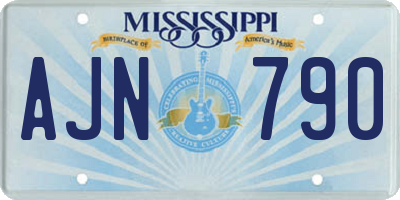 MS license plate AJN790