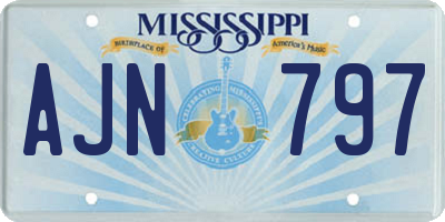 MS license plate AJN797