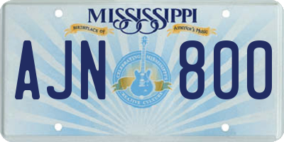 MS license plate AJN800