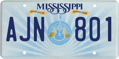MS license plate AJN801