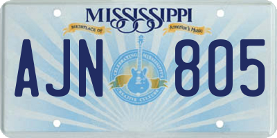 MS license plate AJN805