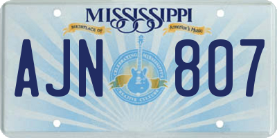 MS license plate AJN807