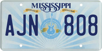 MS license plate AJN808