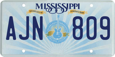 MS license plate AJN809