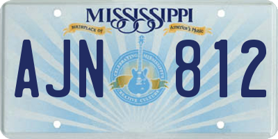 MS license plate AJN812