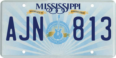 MS license plate AJN813