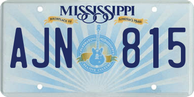 MS license plate AJN815