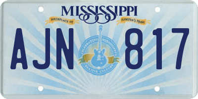 MS license plate AJN817