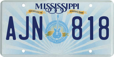 MS license plate AJN818