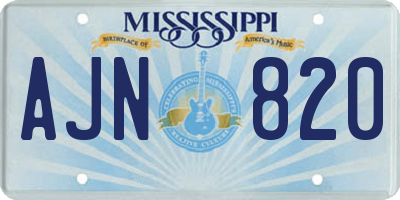 MS license plate AJN820