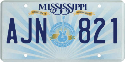 MS license plate AJN821
