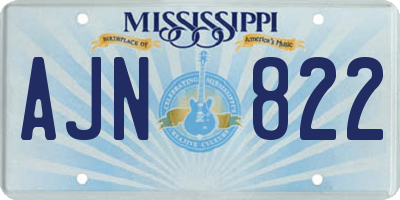 MS license plate AJN822