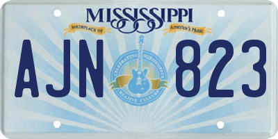 MS license plate AJN823