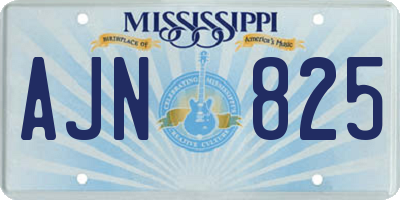 MS license plate AJN825