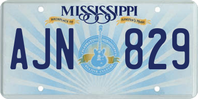 MS license plate AJN829