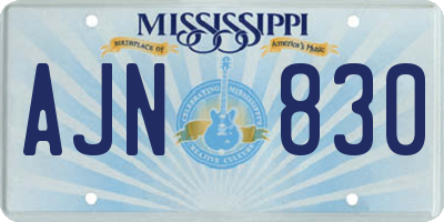 MS license plate AJN830