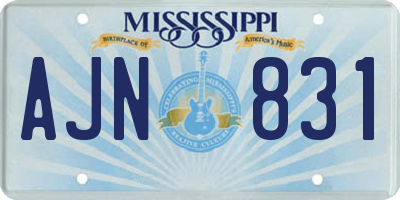 MS license plate AJN831