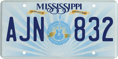 MS license plate AJN832