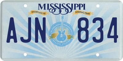 MS license plate AJN834