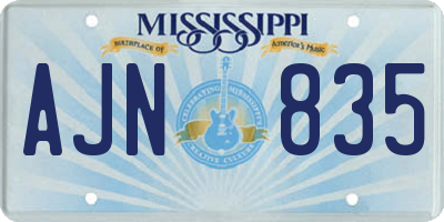 MS license plate AJN835