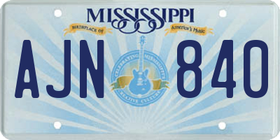 MS license plate AJN840