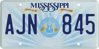 MS license plate AJN845