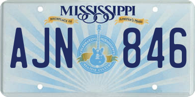 MS license plate AJN846