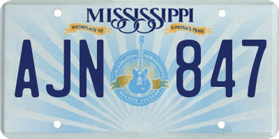 MS license plate AJN847