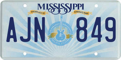 MS license plate AJN849