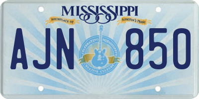 MS license plate AJN850