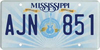 MS license plate AJN851