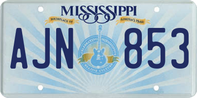 MS license plate AJN853