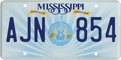 MS license plate AJN854