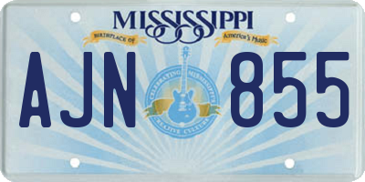 MS license plate AJN855