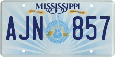 MS license plate AJN857
