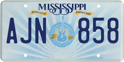 MS license plate AJN858