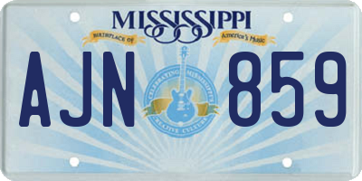 MS license plate AJN859