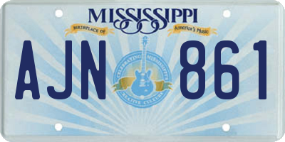 MS license plate AJN861