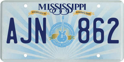 MS license plate AJN862