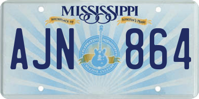 MS license plate AJN864