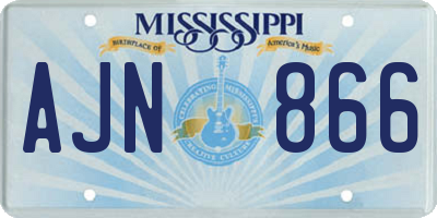 MS license plate AJN866